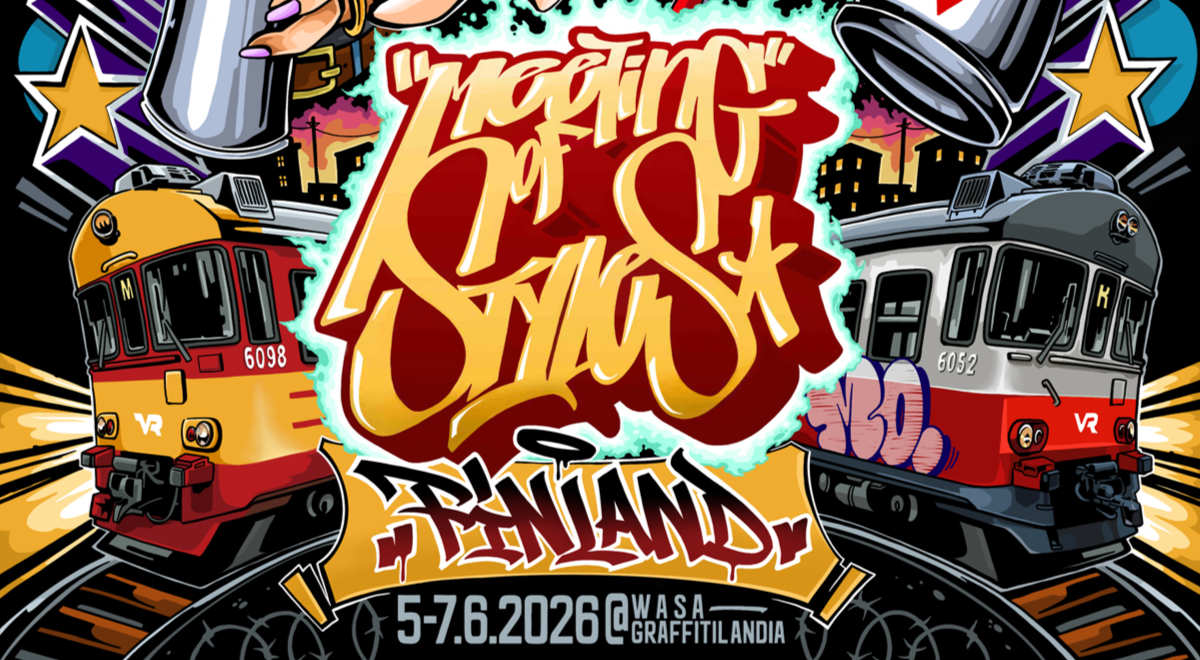 Rajattu kuva Meeting of Styles Suomen tapahtumajulisteesta.